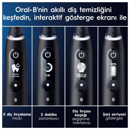 Oral-B iO 6 Smile Şarjlı Diş Fırçası - Siyah - 8