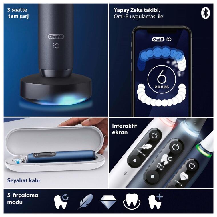 Oral-B iO 7 Şarjlı Diş Fırçası - Lacivert - 4