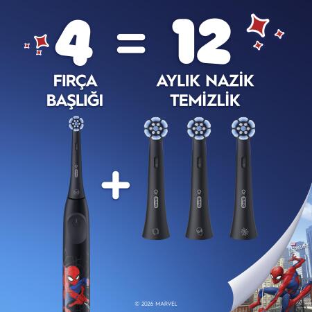 Oral-B iO Çocuk 6+ Marvel Spider Şarjlı Diş Fırçası Yedek Başlığı 4 Adet - 7