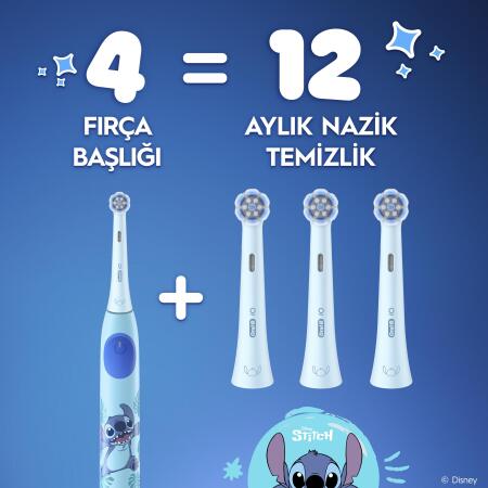 Oral-B iO Çocuk 6+ Stitch Diş Fırçası Yedek Başlığı 4 Adet - 7