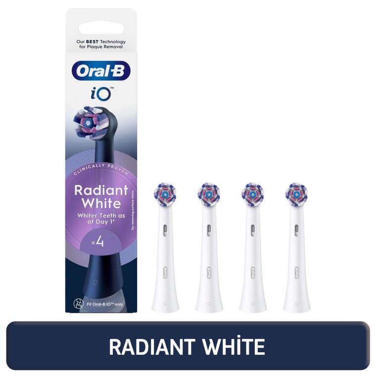 Oral-B iO Radiant White Beyaz Diş Fırçası Yedek Başlığı 4 Adet - 1