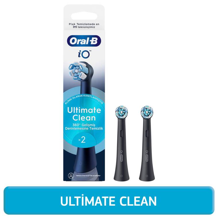 Oral-B iO Ultimate Clean Siyah Diş Fırçası Yedek Başlığı 2 Adet - 1