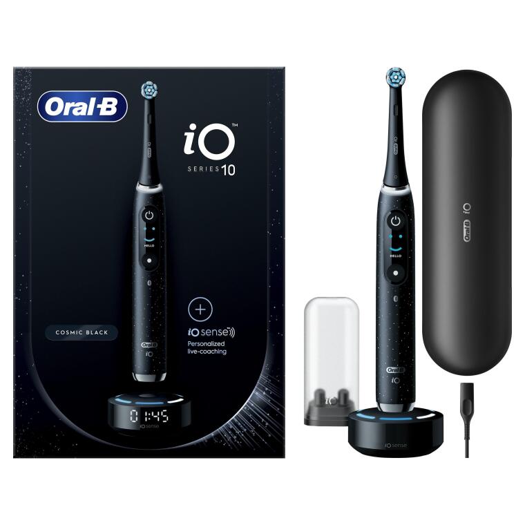 Oral-B iO10 Kozmik Siyah Şarjlı/Elektrikli Diş Fırçası, 1 Fırça Başlığı, Hızlı Manyetik Şarj Cihazı, Uzun Ömürlü Pil, Şarj Eden Seyahat Kabı - 2