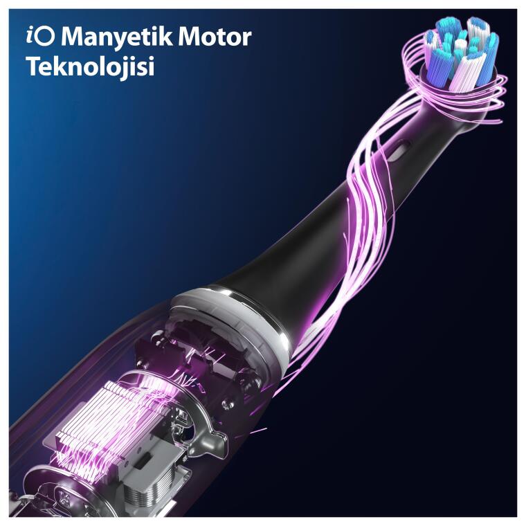 Oral-B iO10 Kozmik Siyah Şarjlı/Elektrikli Diş Fırçası, 1 Fırça Başlığı, Hızlı Manyetik Şarj Cihazı, Uzun Ömürlü Pil, Şarj Eden Seyahat Kabı - 5