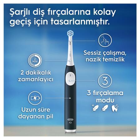 Oral-B iO2 Orman Yeşili Şarjlı/Elektrikli Diş Fırçası, 1 Fırça Başlığı, Tek Şarjda 4 Haftaya Varan Kullanım, Seyahat Kabı - 5