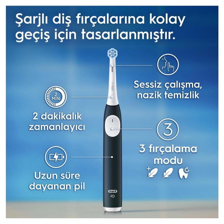 Oral-B iO2 Orman Yeşili Şarjlı/Elektrikli Diş Fırçası, 1 Fırça Başlığı, Tek Şarjda 4 Haftaya Varan Kullanım, Seyahat Kabı - 5