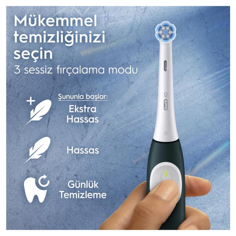 Oral-B iO2 Orman Yeşili Şarjlı/Elektrikli Diş Fırçası, 1 Fırça Başlığı, Tek Şarjda 4 Haftaya Varan Kullanım, Seyahat Kabı - 7