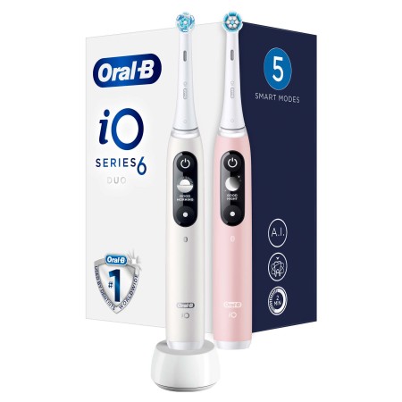 Oral-B - Oral-B iO 6 Şarjlı Diş Fırçası Seti 2'li - Beyaz/Pembe