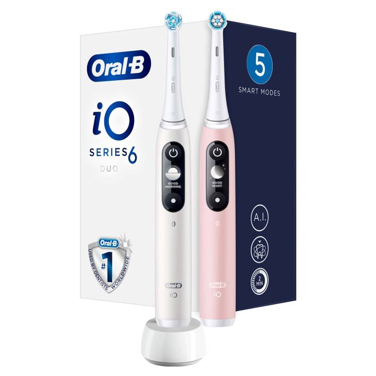Oral-B iO 6 Şarjlı Diş Fırçası Seti 2'li - Beyaz/Pembe - 1