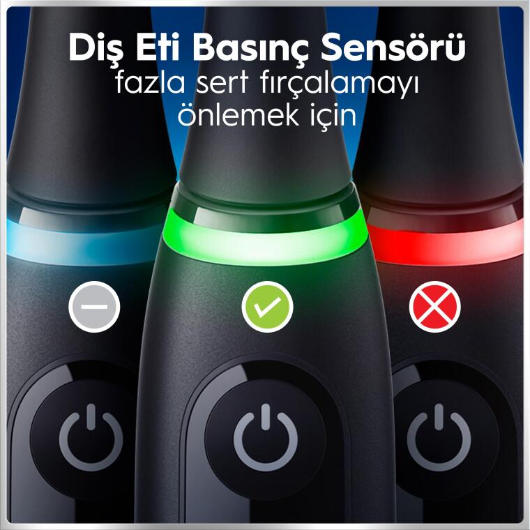 Oral-B iO6 Siyah Şarjlı/Elektrikli Diş Fırçası, 2 Fırça Başlığı, Uzun Ömürlü Pil, Premium Seyahat Kabı - 4