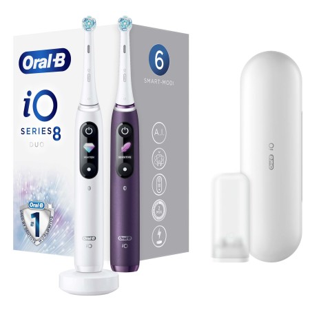 Oral-B - Oral-B iO 8 Şarjlı Diş Fırçası Seti 2'li - Beyaz/Mor 