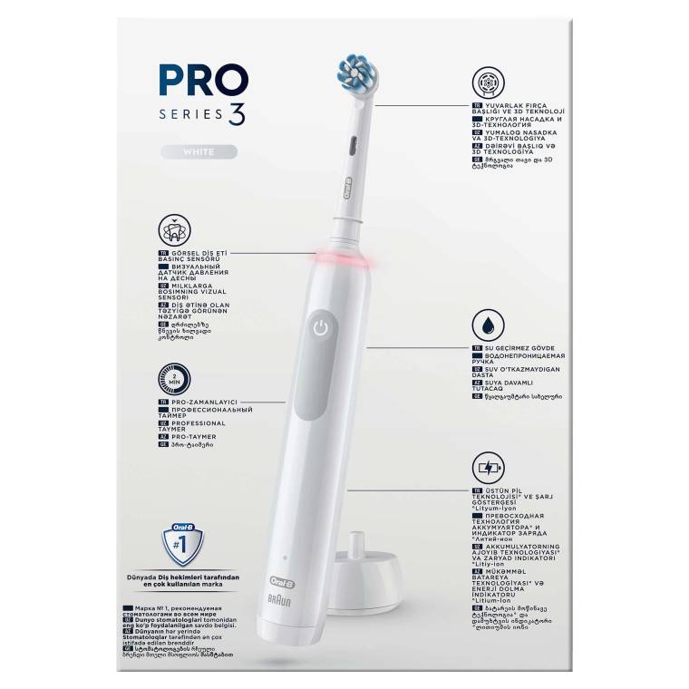 Oral-B Pro 3 3500 Şarj Edilebilir Diş Fırçası - Beyaz - 8