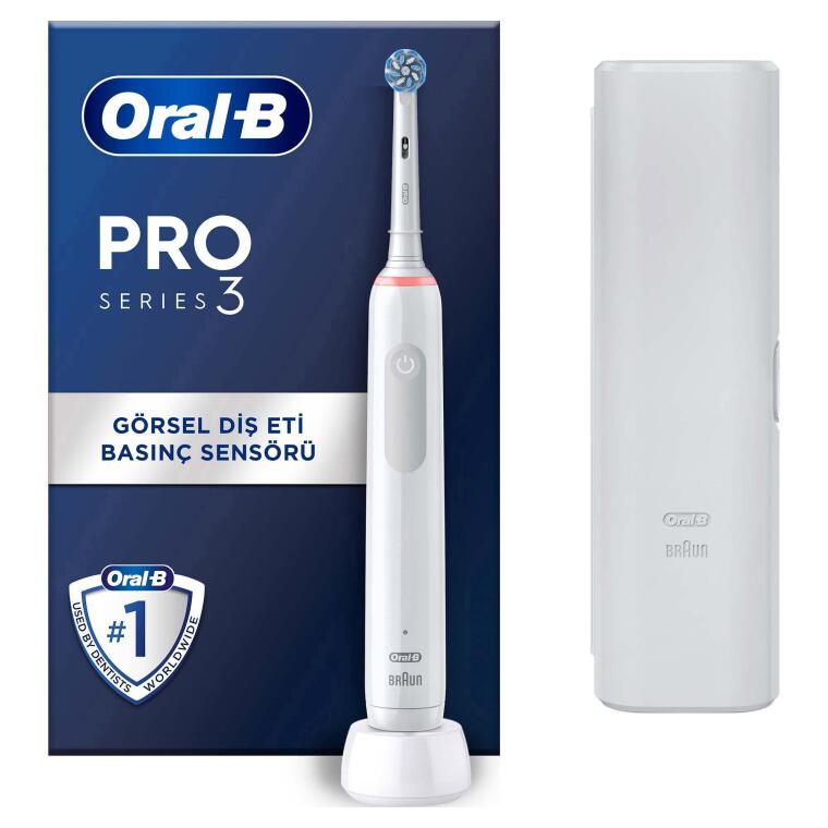 Oral-B Pro 3 3500 Şarj Edilebilir Diş Fırçası - Beyaz - 1