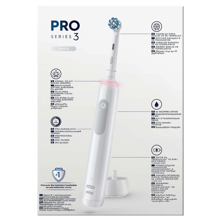 Oral-B Pro 3 3500 Şarj Edilebilir Diş Fırçası - Beyaz - 8