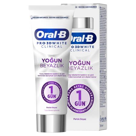 Oral-B Pro 3D White Clinical Yoğun Beyazlık Parlak Beyaz Diş Macunu 75 ml - 2