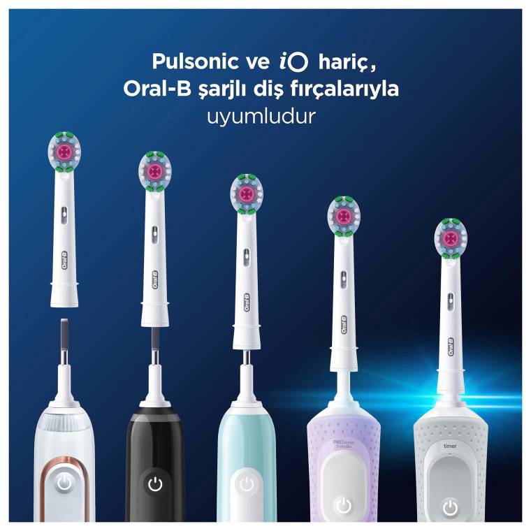 Oral-B Pro 3D White X-Filament Şarjlı Diş Fırçası Yedek Başlığı 2 Adet - 6