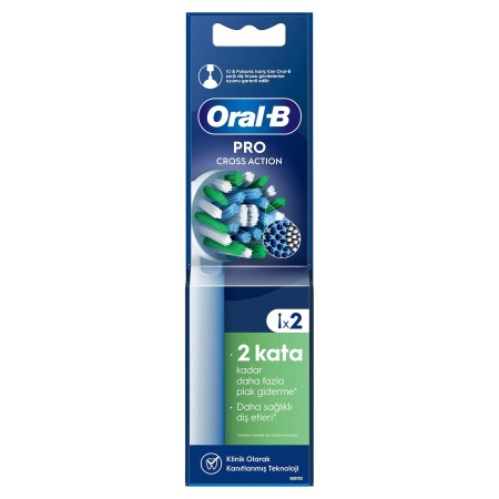Oral-B Pro Cross Action X-Filament Şarjlı Diş Fırçası Yedek Başlığı 2 Adet - Thumbnail
