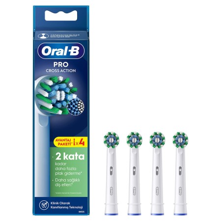 Oral-B - Oral-B Pro Cross Action X-Filament Şarjlı Diş Fırçası Yedek Başlığı 4 Adet