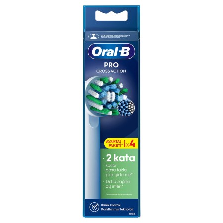 Oral-B Pro Cross Action X-Filament Şarjlı Diş Fırçası Yedek Başlığı 4 Adet - Thumbnail