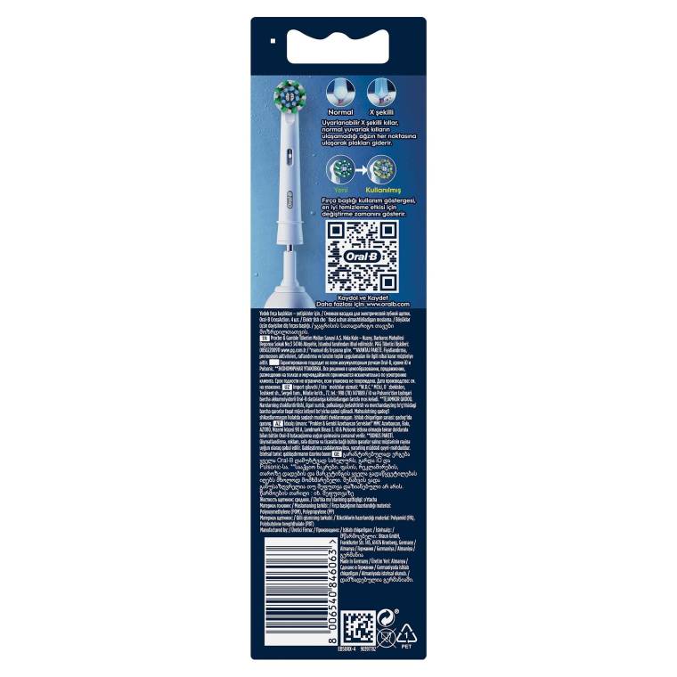 Oral-B Pro Cross Action X-Filament Şarjlı Diş Fırçası Yedek Başlığı 4 Adet - 8