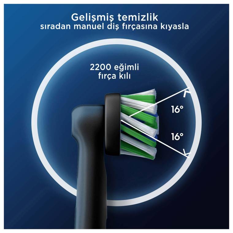 Oral-B Pro Cross Action X-Filament Siyah Şarjlı Diş Fırçası Yedek Başlığı 4 Adet - 4