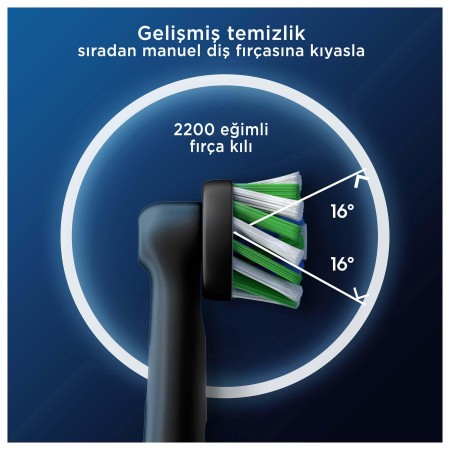 Oral-B Pro Cross Action X-Filament Siyah Şarjlı Diş Fırçası Yedek Başlığı 4 Adet - 4