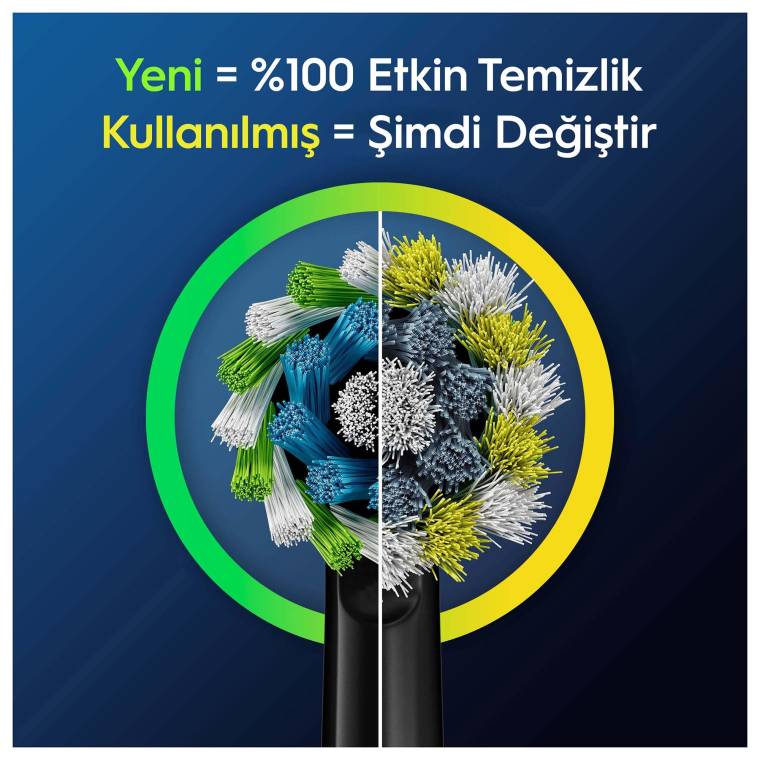 Oral-B Pro Cross Action X-Filament Siyah Şarjlı Diş Fırçası Yedek Başlığı 4 Adet - 5