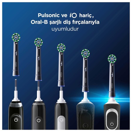 Oral-B Pro Cross Action X-Filament Siyah Şarjlı Diş Fırçası Yedek Başlığı 4 Adet - 6
