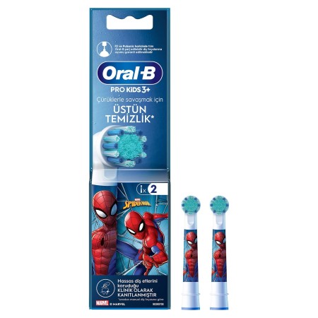Oral-B - Oral-B Pro Kids Spiderman Şarjlı Diş Fırçası Yedek Başlığı 2 Adet