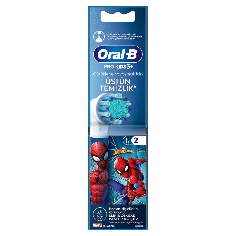 Oral-B Pro Kids Spiderman Şarjlı Diş Fırçası Yedek Başlığı 2 Adet - 2