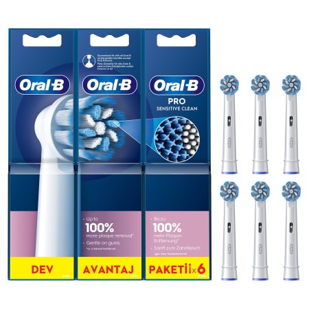 Oral-B Pro Sensitive Clean 6'lı Diş Fırçası Yedek Başlığı EB60 - Thumbnail