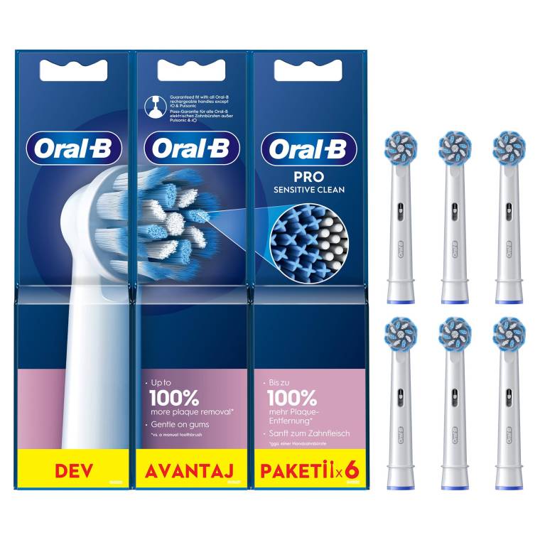 Oral-B Pro Sensitive Clean 6'lı Diş Fırçası Yedek Başlığı EB60 - 1