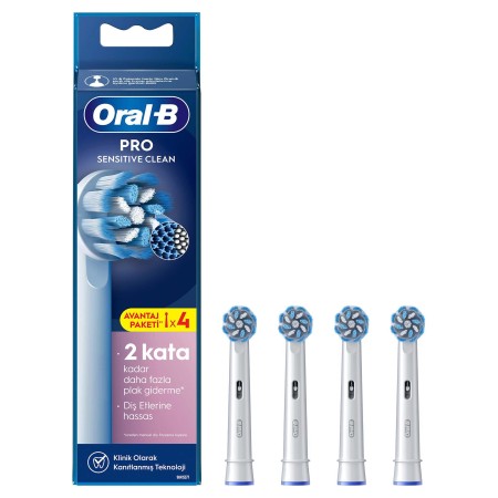 Oral-B - Oral-B Pro Sensitive Clean X-Filament Şarjlı Diş Fırçası Yedek Başlığı 4 Adet