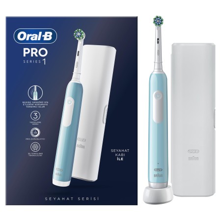 Oral-B - Oral-B Pro Series 1 Şarjlı Diş Fırçası Mavi + Seyahat Kabı