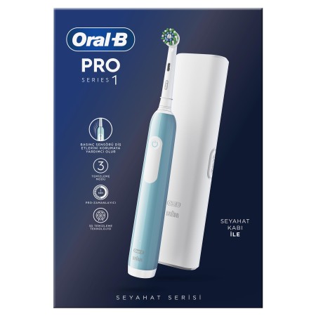 Oral-B Pro Series 1 Şarjlı Diş Fırçası Mavi + Seyahat Kabı - 8