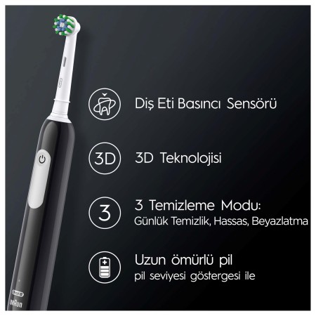 Oral-B Pro Series 1 Şarjlı Diş Fırçası - Siyah - Thumbnail