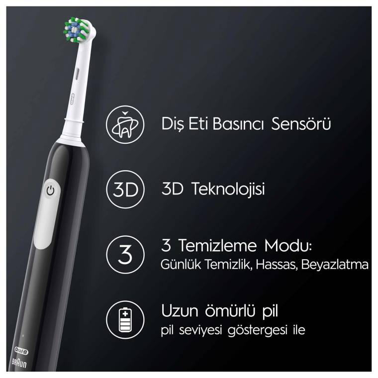 Oral-B Pro Series 1 Şarjlı Diş Fırçası Siyah + Seyahat Kabı - 2