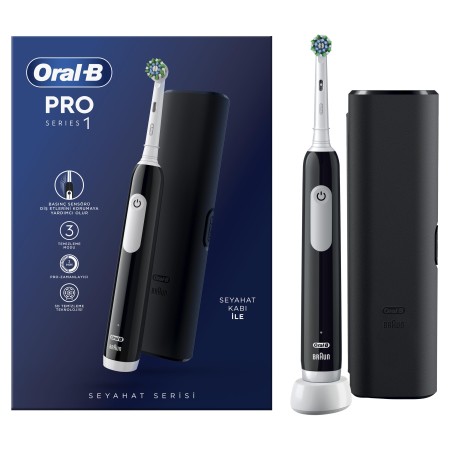 Oral-B Pro Series 1 Şarjlı Diş Fırçası Siyah + Seyahat Kabı