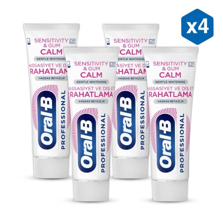 Oral-B Professional Hassasiyet ve Diş Eti Rahatlama Hassas Beyazlık Diş Macunu 75 ml 4'lü Paket - Thumbnail