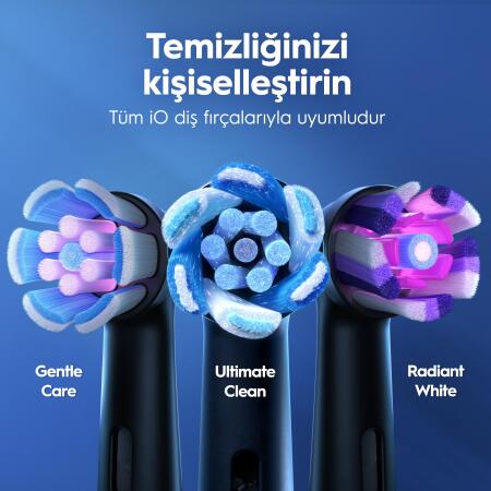 Oral-B iO2 Şarjlı/Elektrikli Diş Fırçası, 2'li Set, Siyah & Orman Yeşili, 2 Fırça Başlığı, Seyahat Kabı - 8