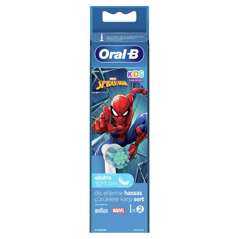 Oral-B Spiderman Çocuklar İçin 2'li Diş Fırçası Yedek Başlığı EB10 - 3