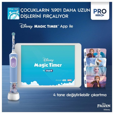 Oral-B Vitality Pro Frozen Özel Seri Çocuklar İçin Şarj Edilebilir Diş Fırçası - Thumbnail