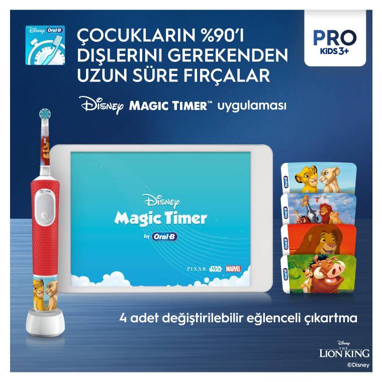 Oral-B Vitality Pro Lion King Özel Seri Çocuklar İçin Şarj Edilebilir Diş Fırçası - 5