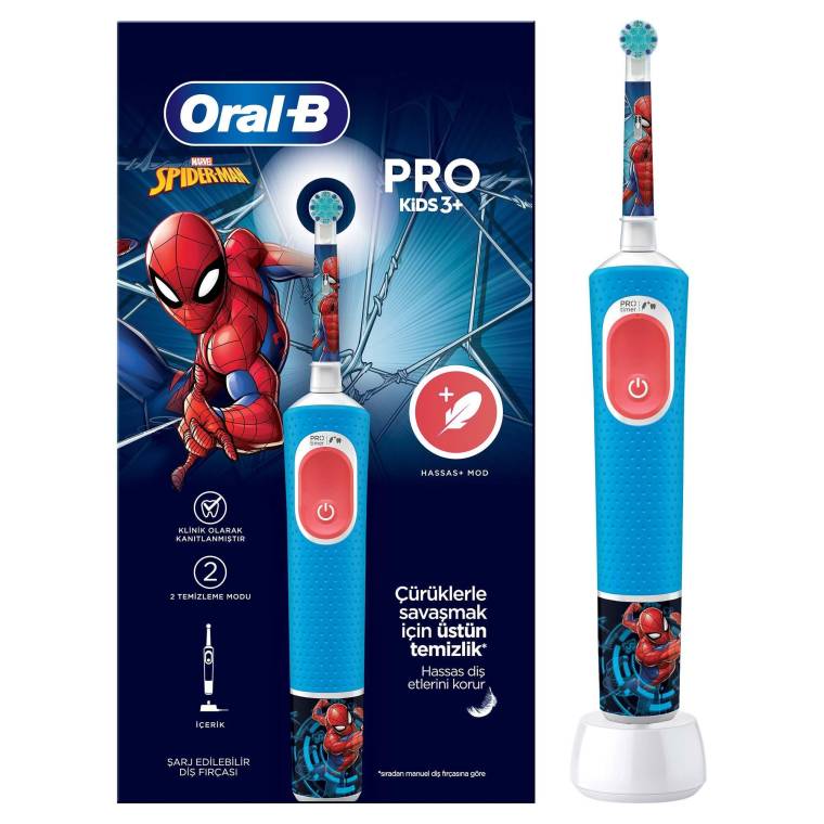 Oral-B Vitality Pro Spiderman Özel Seri Çocuklar İçin Şarj Edilebilir Diş Fırçası - 1