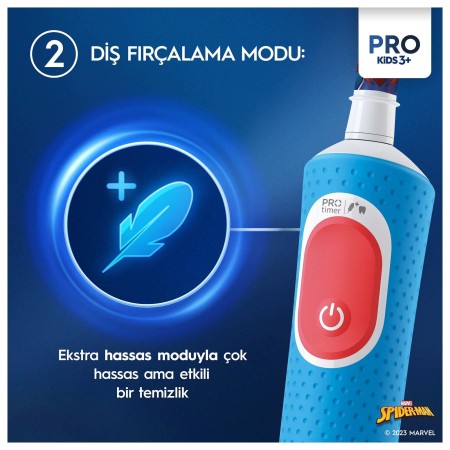 Oral-B Vitality Pro Spiderman Özel Seri Çocuklar İçin Şarj Edilebilir Diş Fırçası - 3