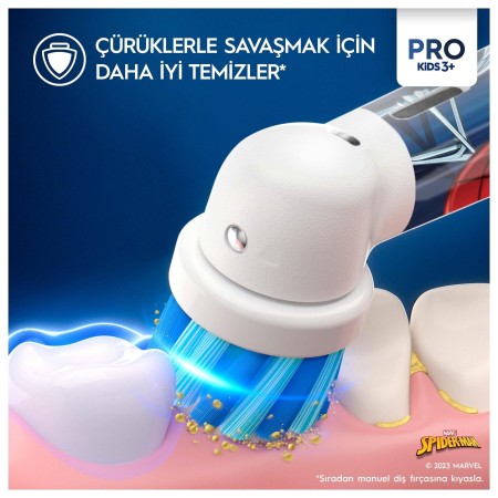 Oral-B Vitality Pro Spiderman Özel Seri Çocuklar İçin Şarj Edilebilir Diş Fırçası - 5