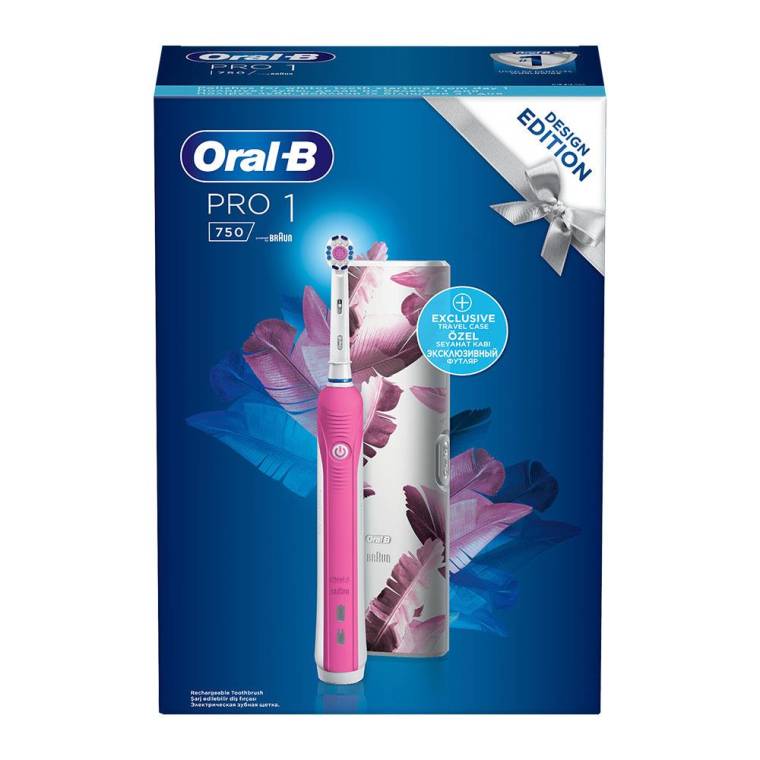 Oral-B Pro 750 Şarj Edilebilir Diş Fırçası Pembe + Seyahat Kabı Hediyeli - 6