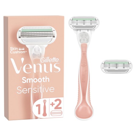 Gillette - Venus Smooth Sensitive Tıraş Makinesi + 2 Adet Yedek Başlık