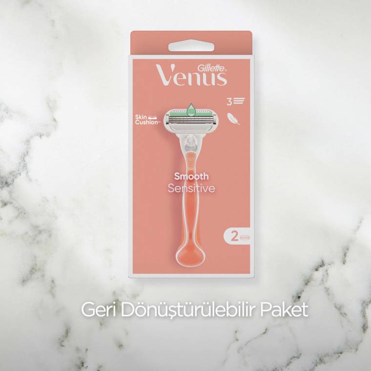 Venus Smooth Sensitive Tıraş Makinesi + 2 Adet Yedek Başlık - 7